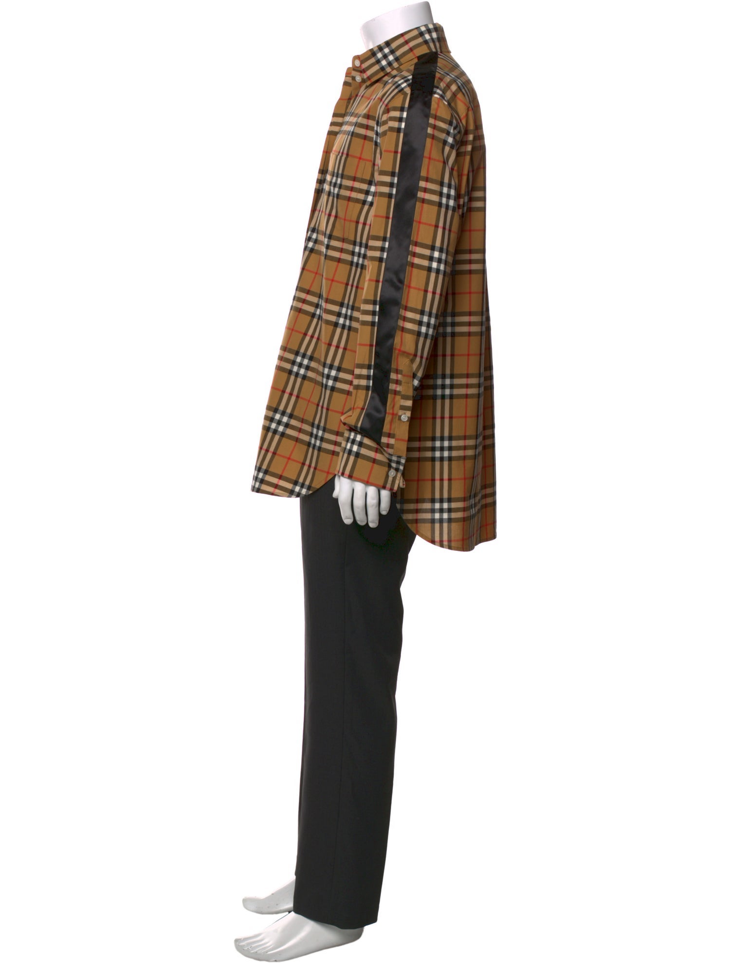 Burberry Plaid Print Long Sleeve Shirt