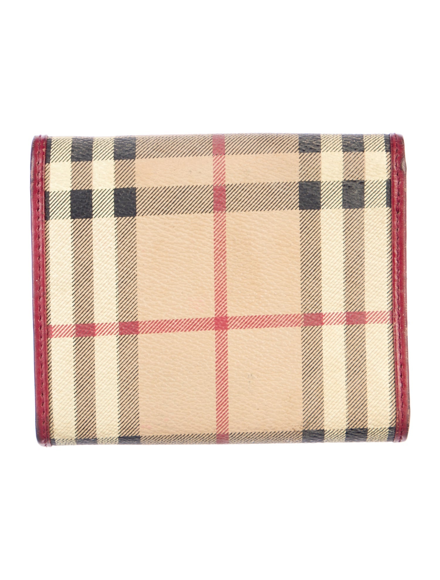 Burberry Haymarket Check Pattern Printed Trifold Wallet