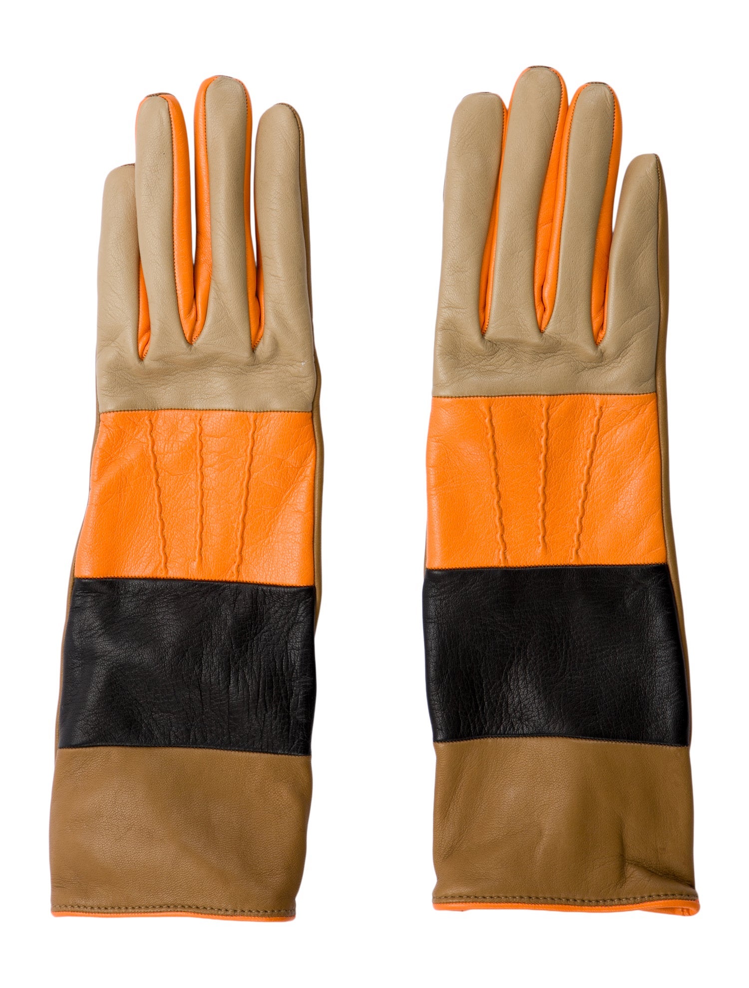 Burberry Pattern Print Leather Gloves