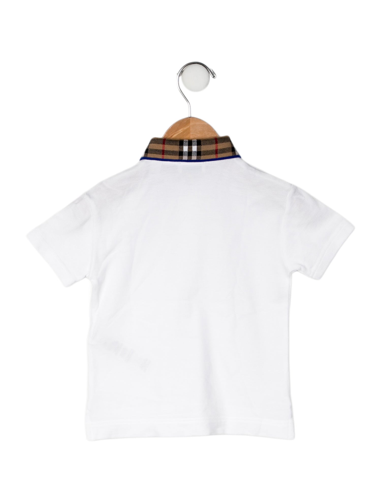 Burberry Check Print Trim Polo Top
