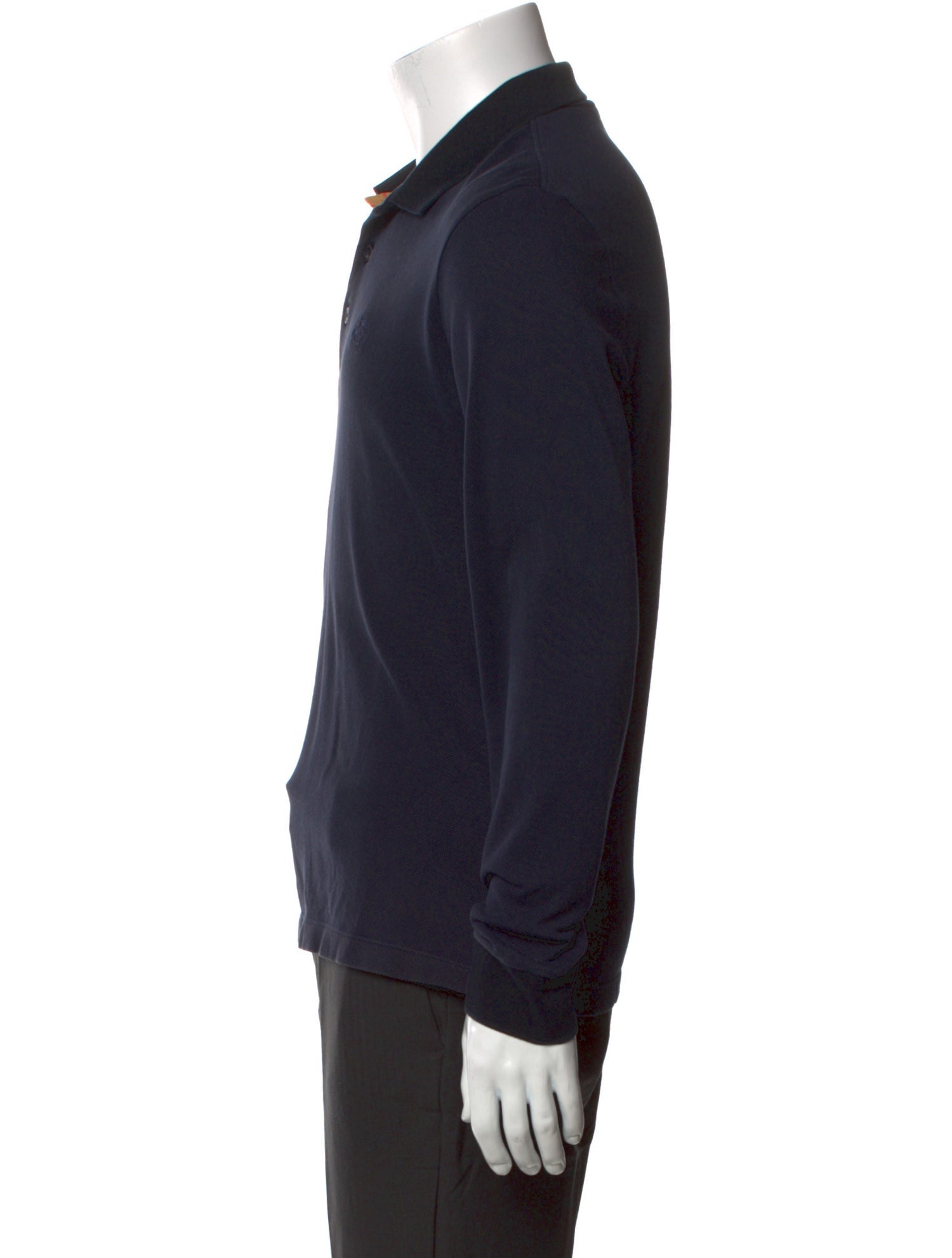 Burberry V-Neck Long Sleeve Polo Shirt