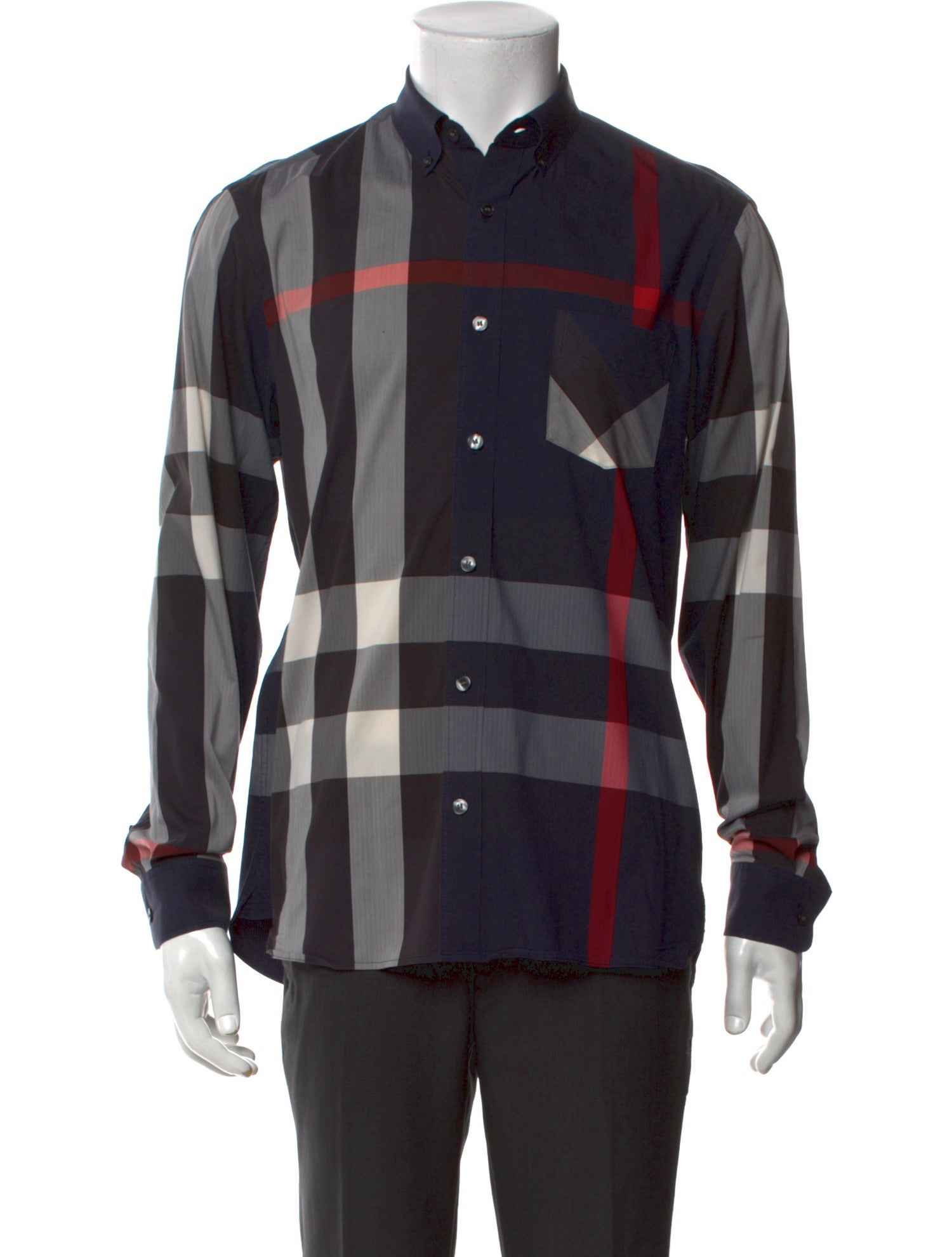 Burberry Exploded Check Pattern Long Sleeve Shirt