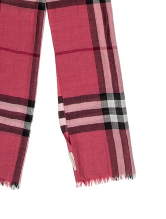 Burberry Wool Nova Check Pattern Scarf
