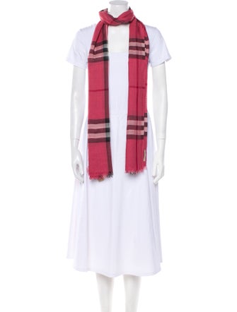 Burberry Wool Nova Check Pattern Scarf