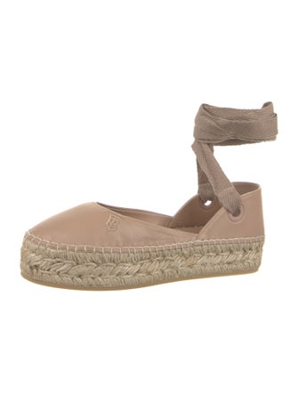 Burberry Leather Whipstitch Trim Espadrilles