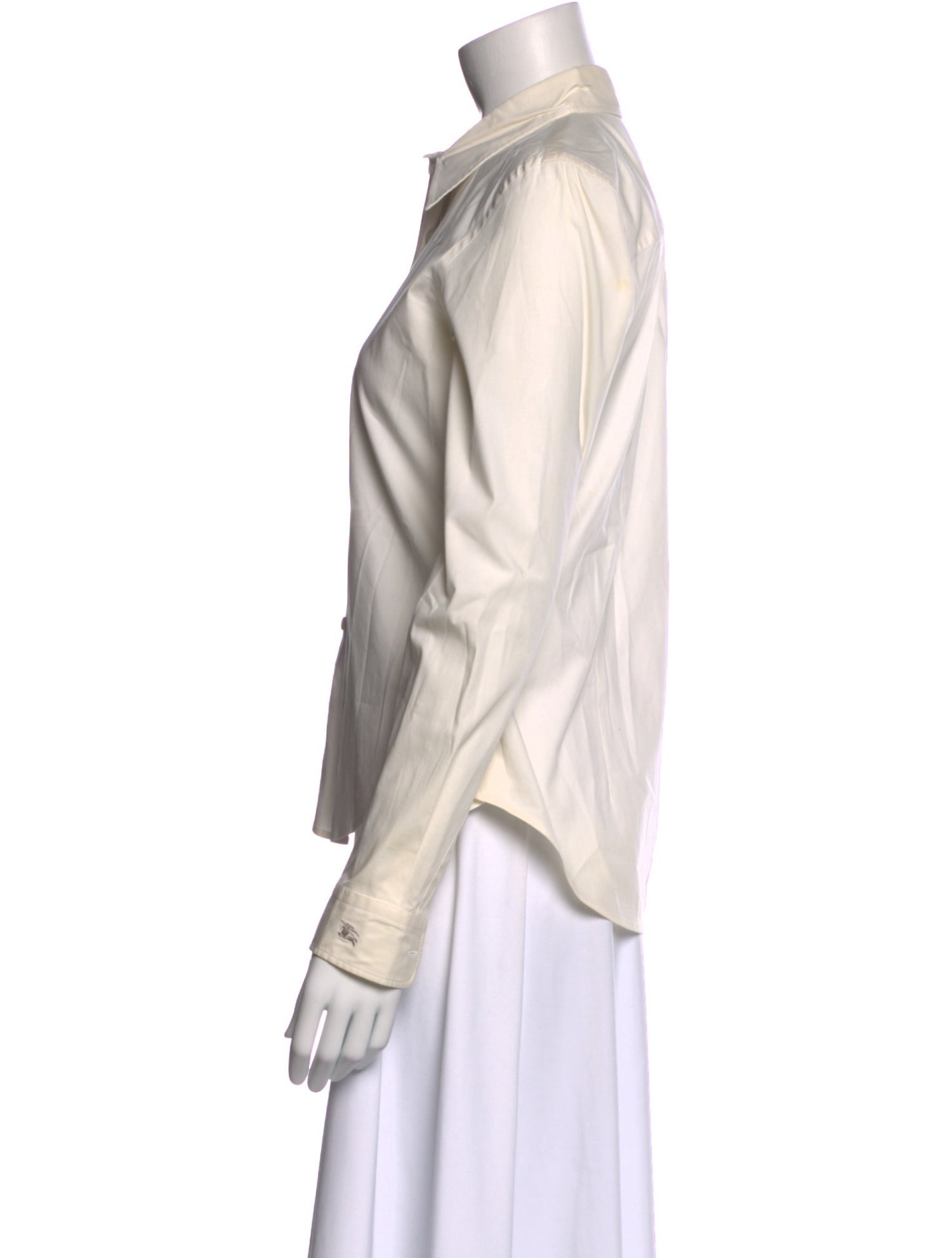 Burberry Long Sleeve Button-Up Top