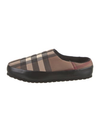 Burberry Plaid Print Slides