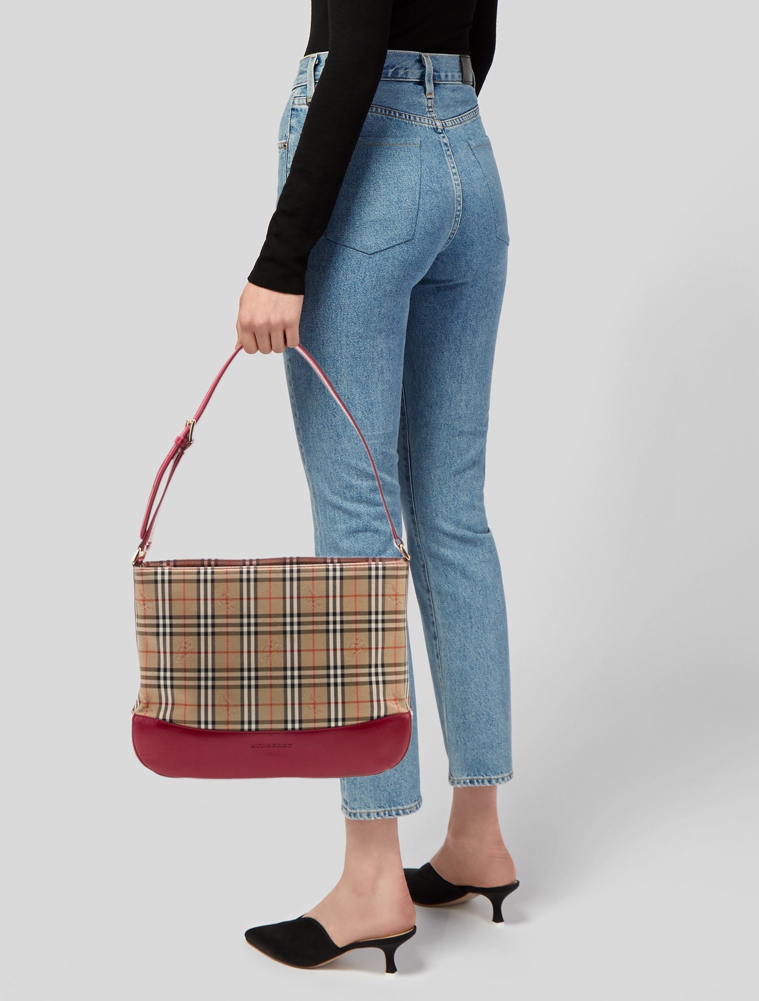 Burberry Haymarket Check Shoulder Bag Vintage