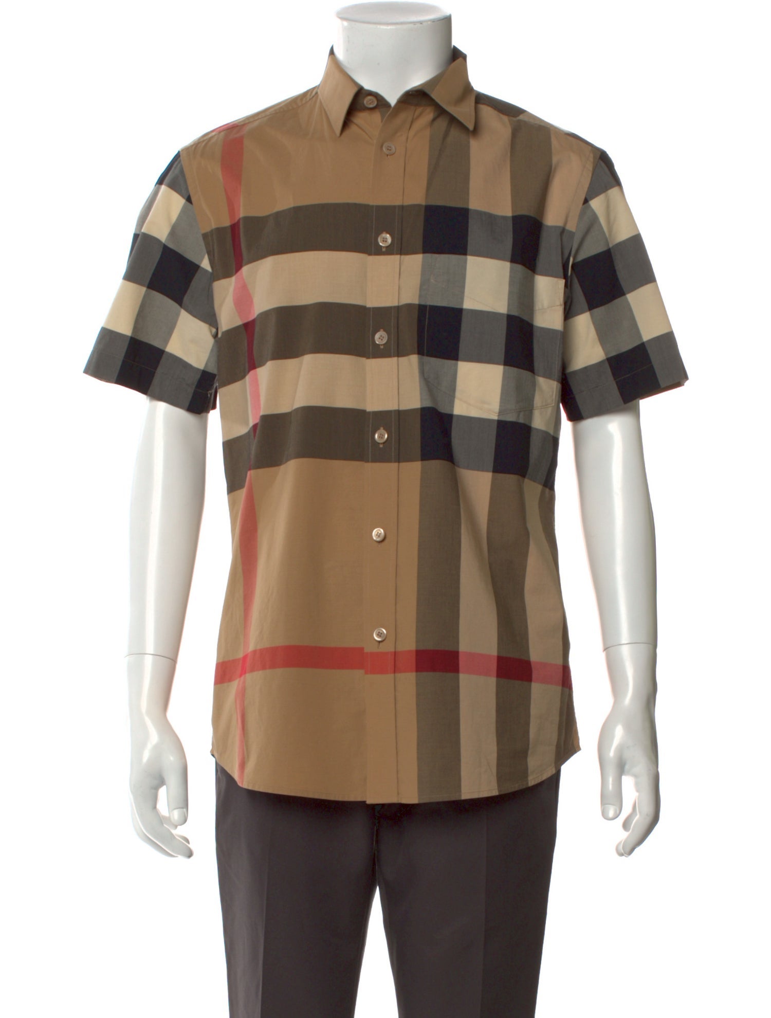 Burberry Exploded Check Pattern Short Sleeve Shirt
