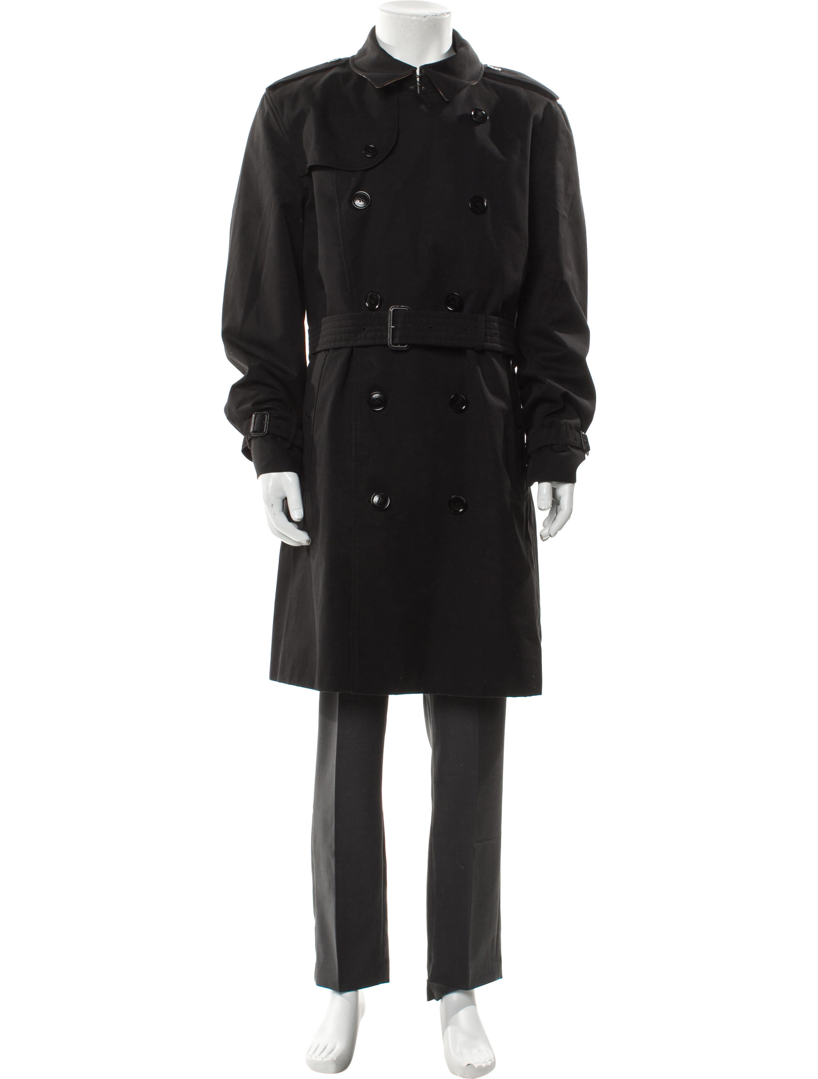 Burberry Kensington House Check Pattern Trench Coat