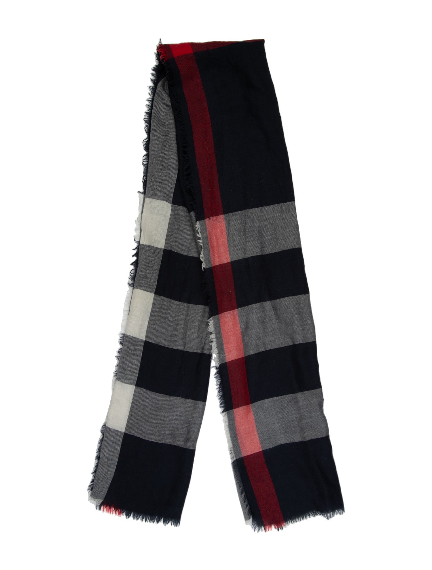 Burberry Cashmere Plaid Print Scarf