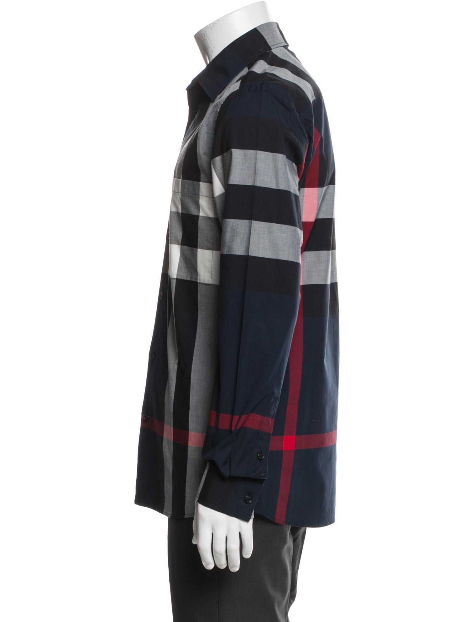 Burberry Exploded Check Pattern Long Sleeve Western Shirt