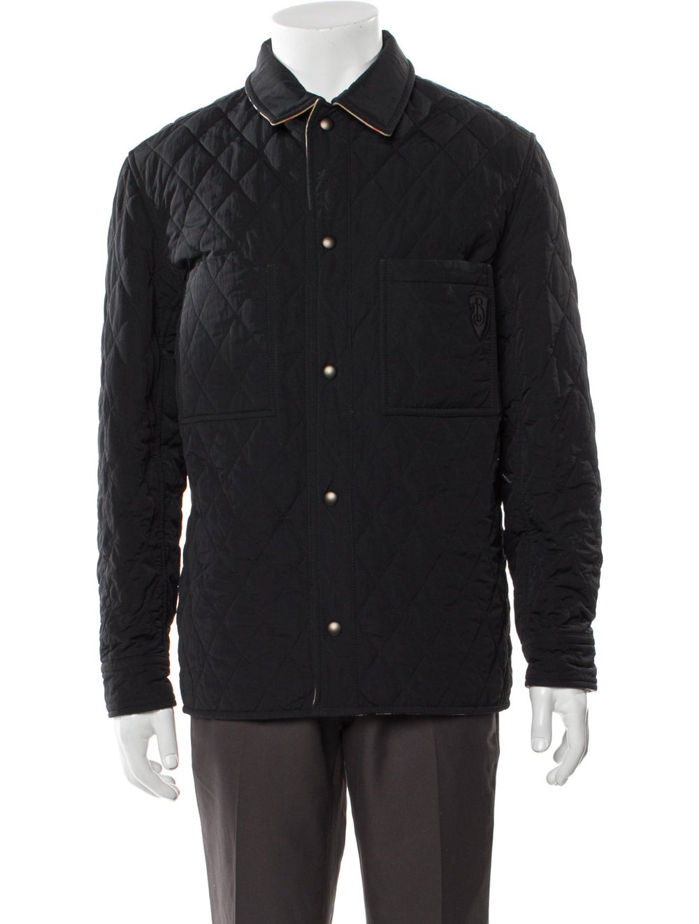 Burberry Utility Jacket Black Collar Patch Pockets - image 1