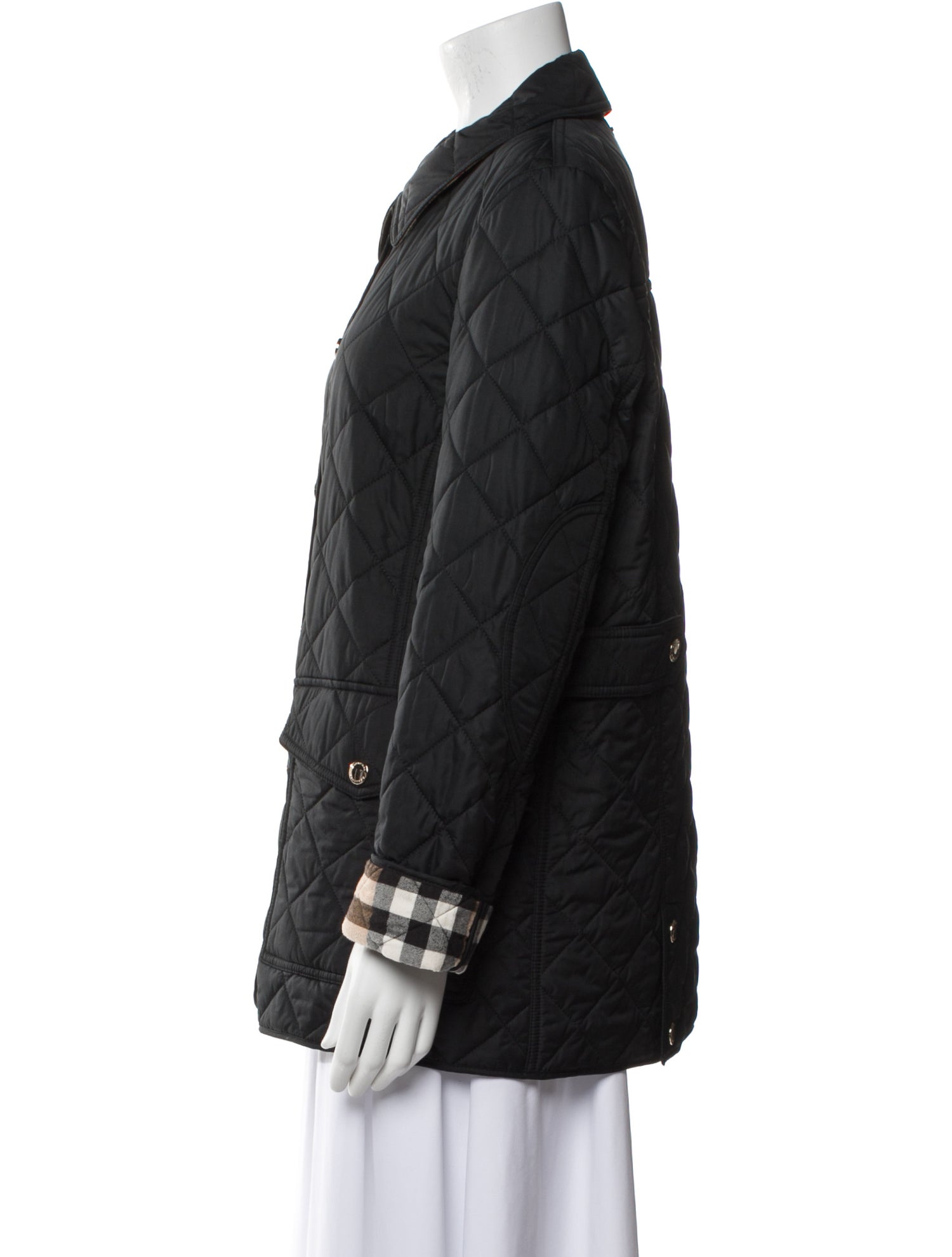 Burberry Plaid Print Utility Jacket