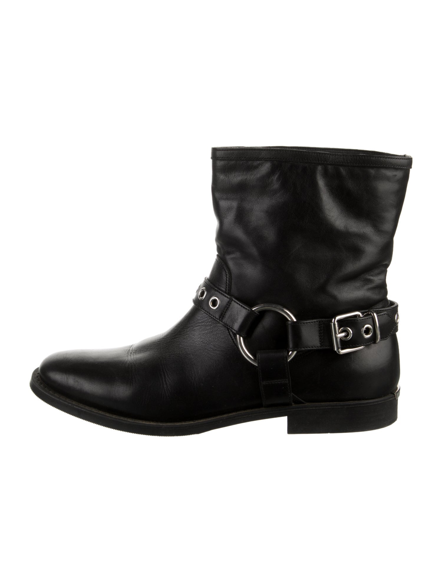 Burberry Nova Check Pattern Leather Moto Boots