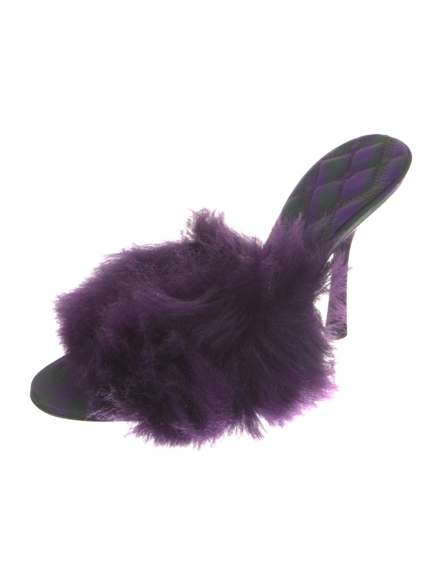 Burberry Fur Fur Trim Slides