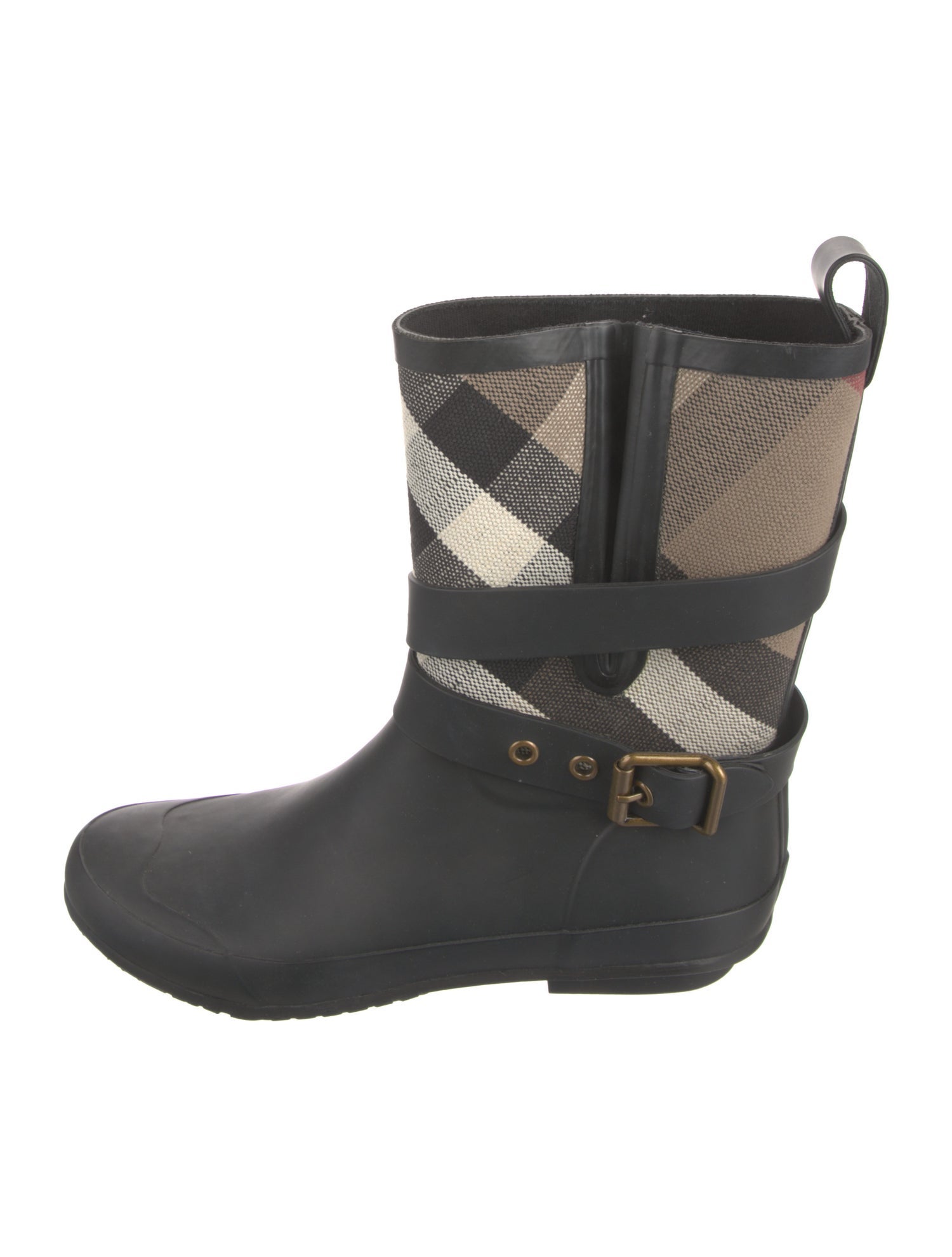 Burberry Nova Check Pattern Rubber Rain Boots