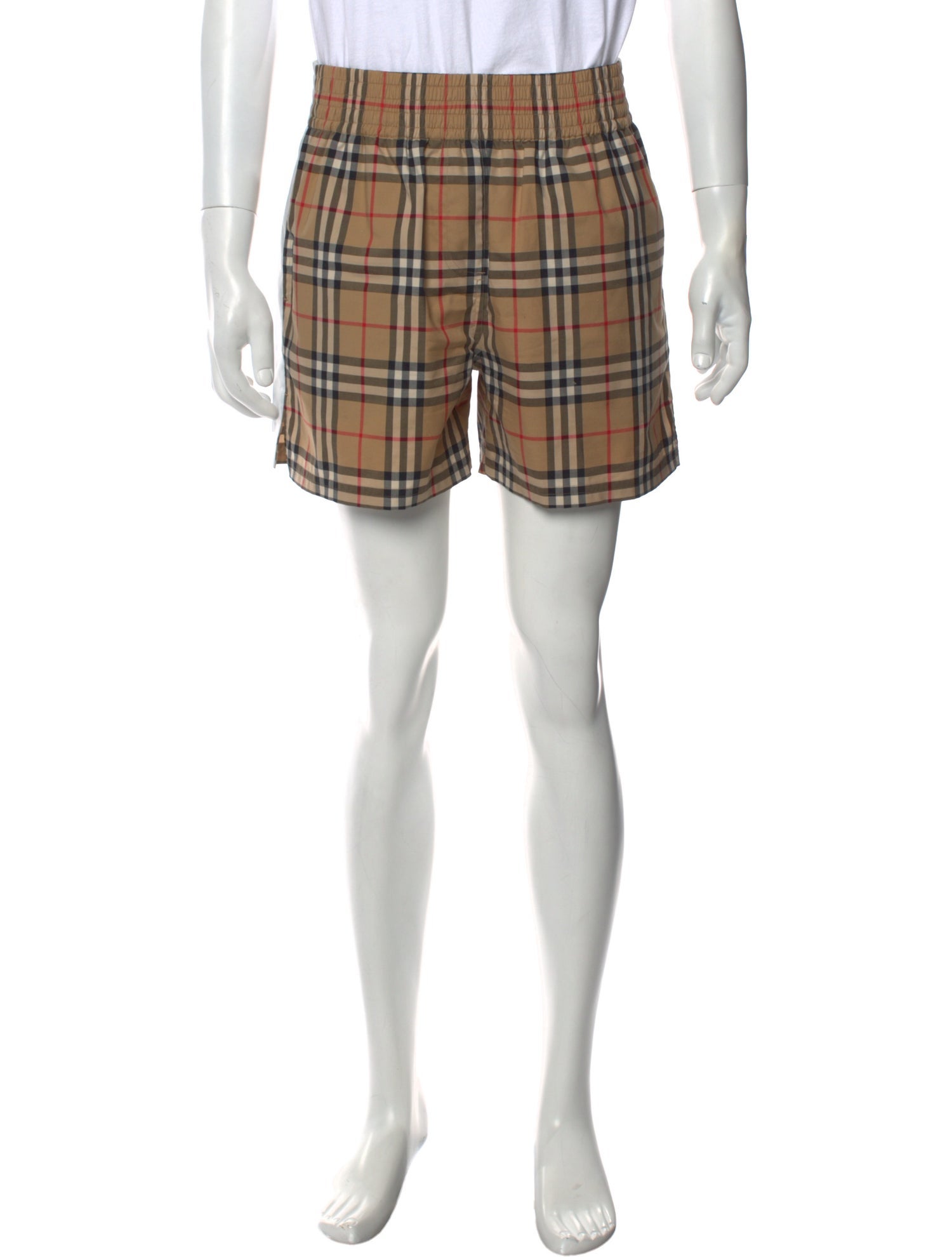 Burberry Nova Check Pattern Flat Front Shorts