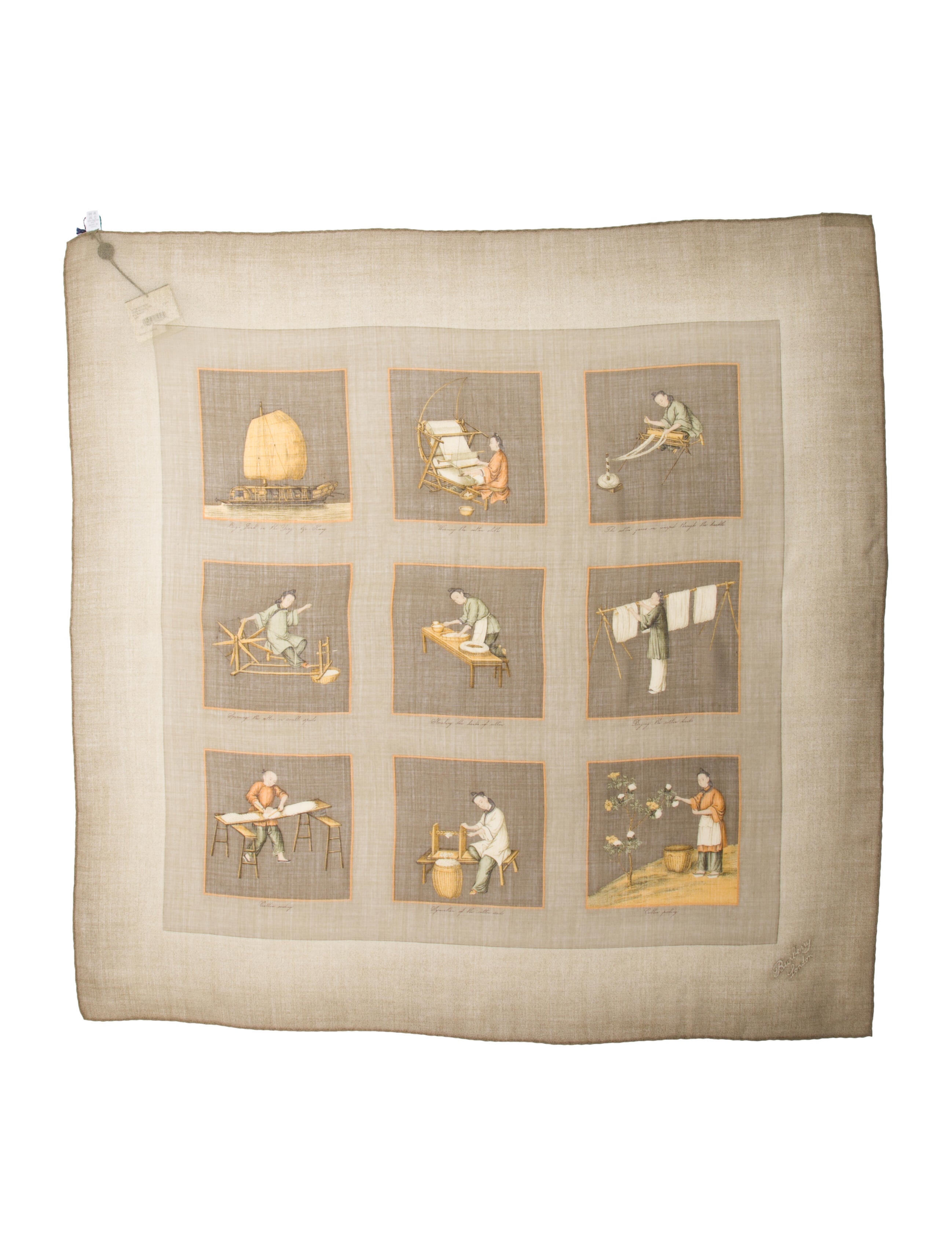 Burberry Wool Printed Scarf w/ Tags