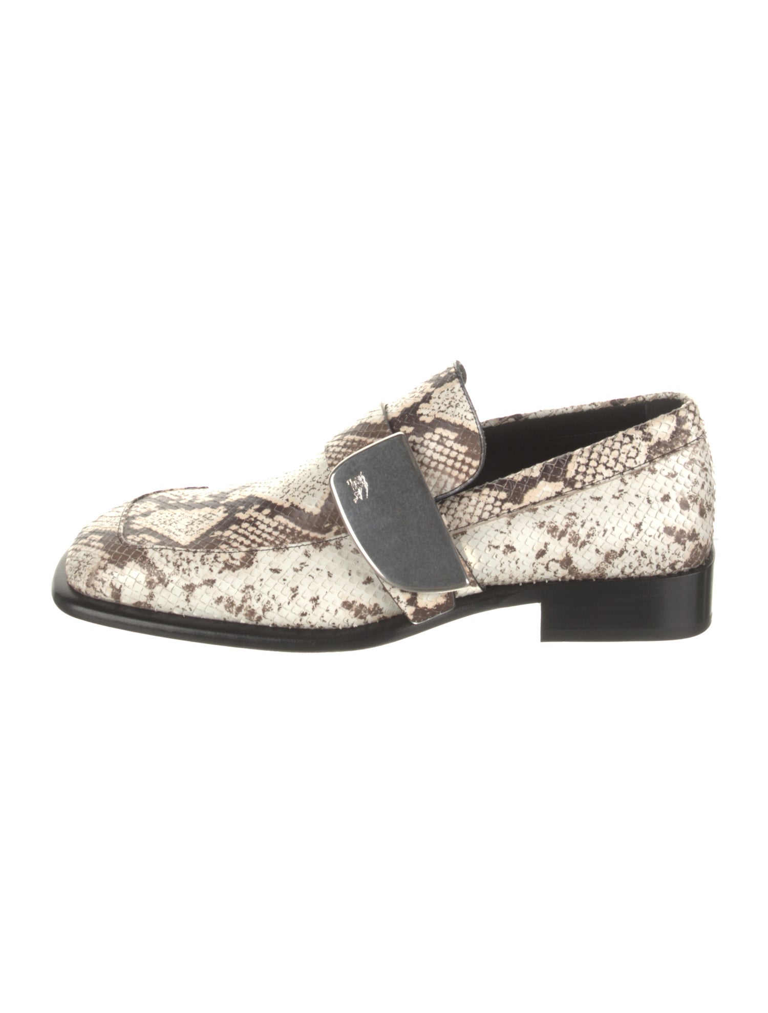 Burberry Leather Animal Print Monk Straps