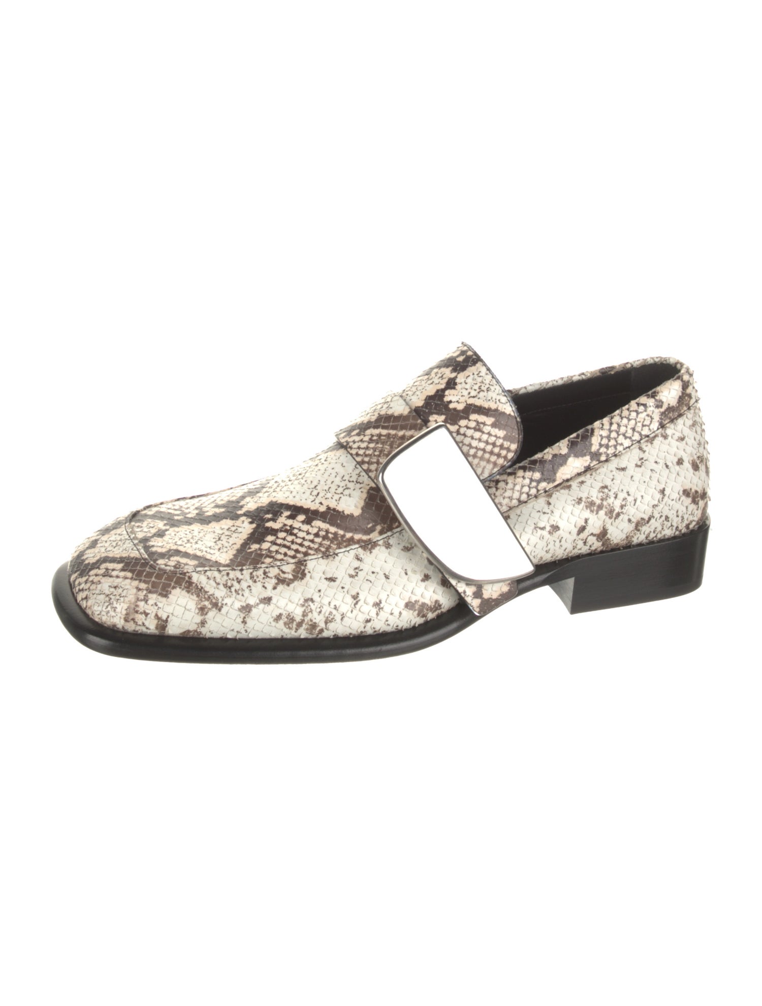 Burberry Leather Animal Print Monk Straps