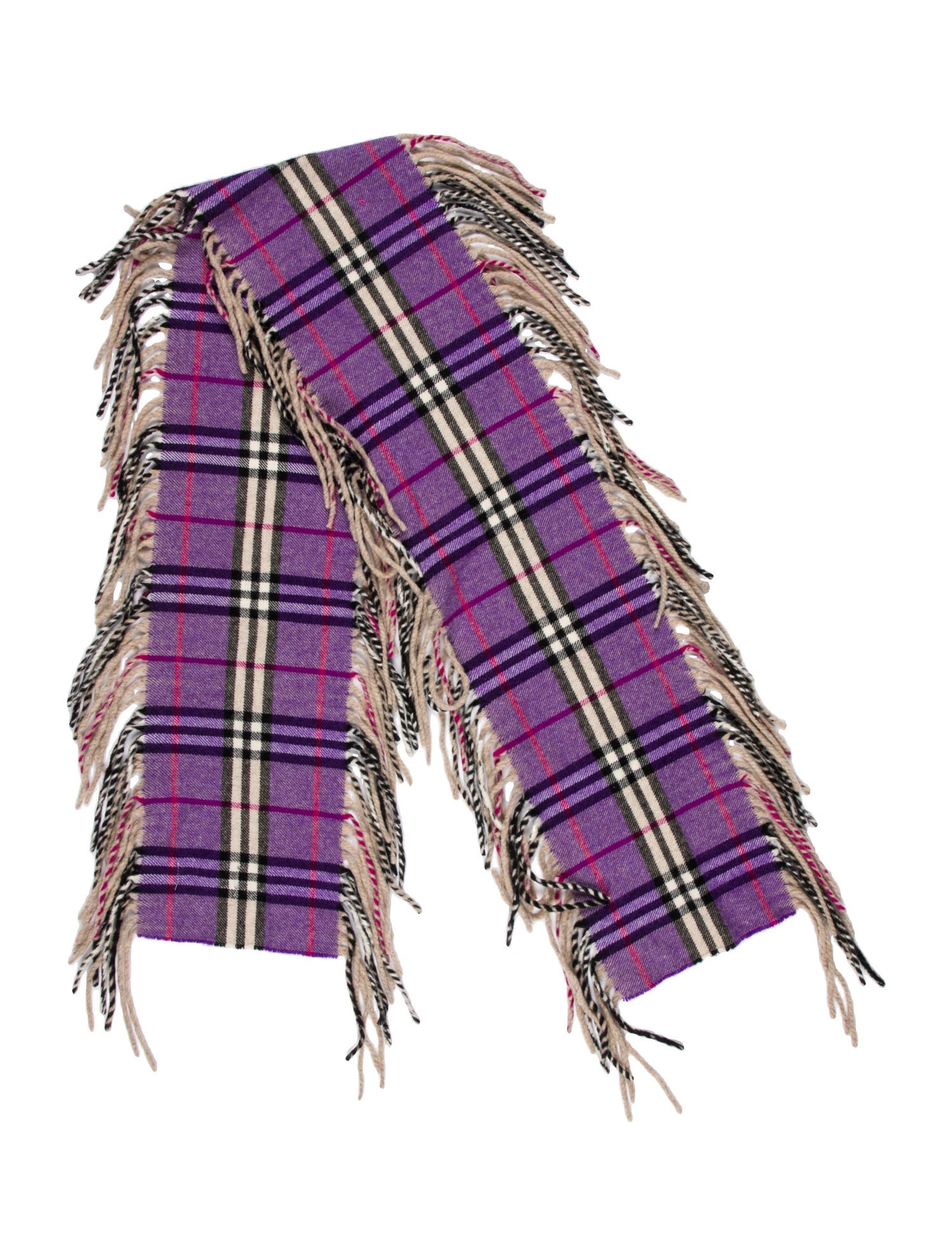 Burberry Cashmere Nova Check Pattern Scarf