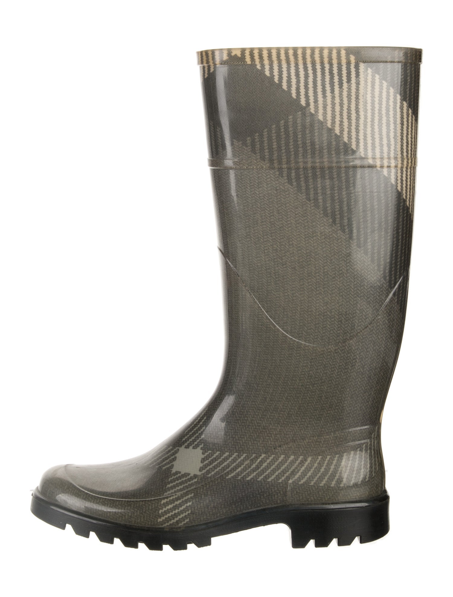Burberry Exploded Check Pattern Rubber Rain Boots