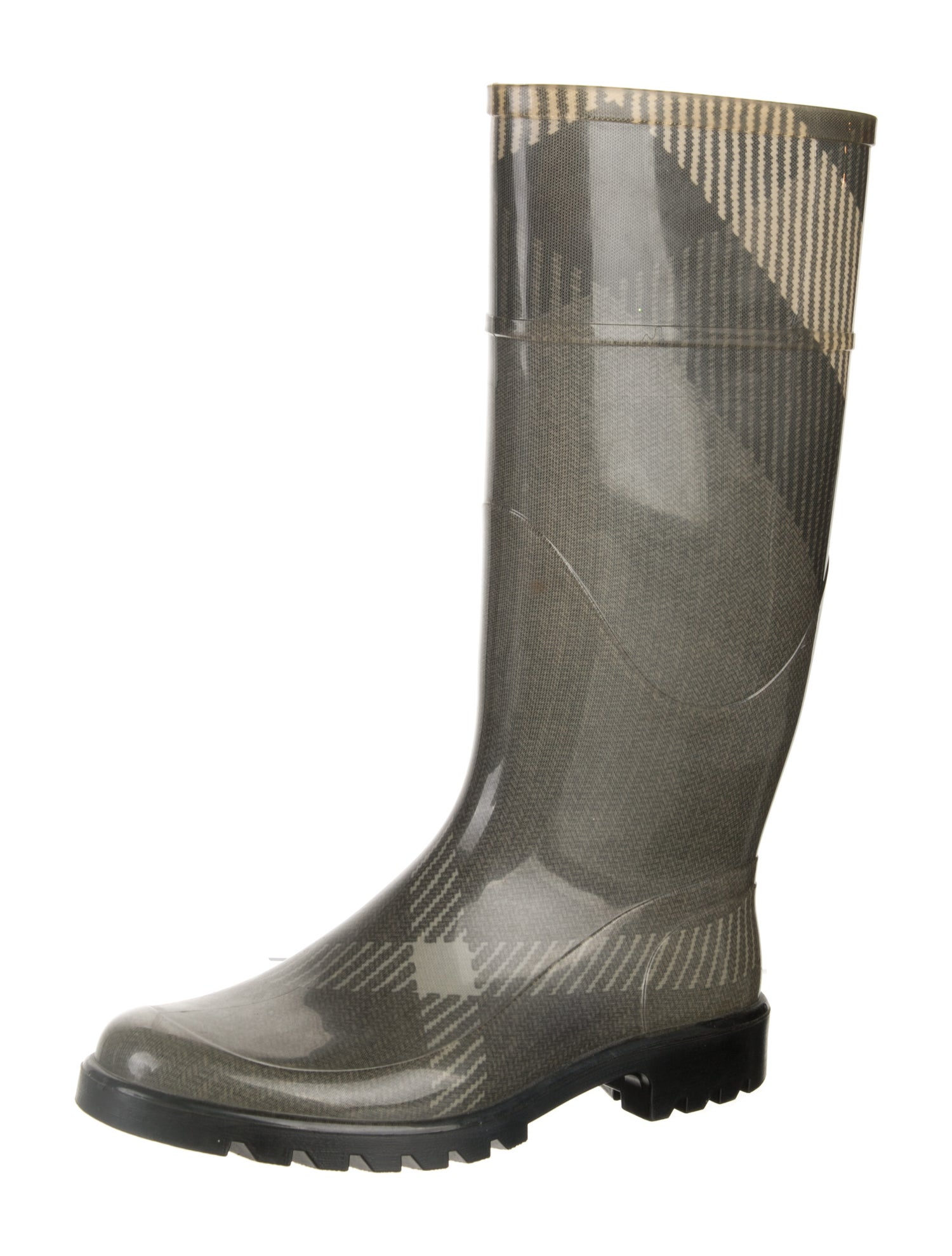 Burberry Exploded Check Pattern Rubber Rain Boots