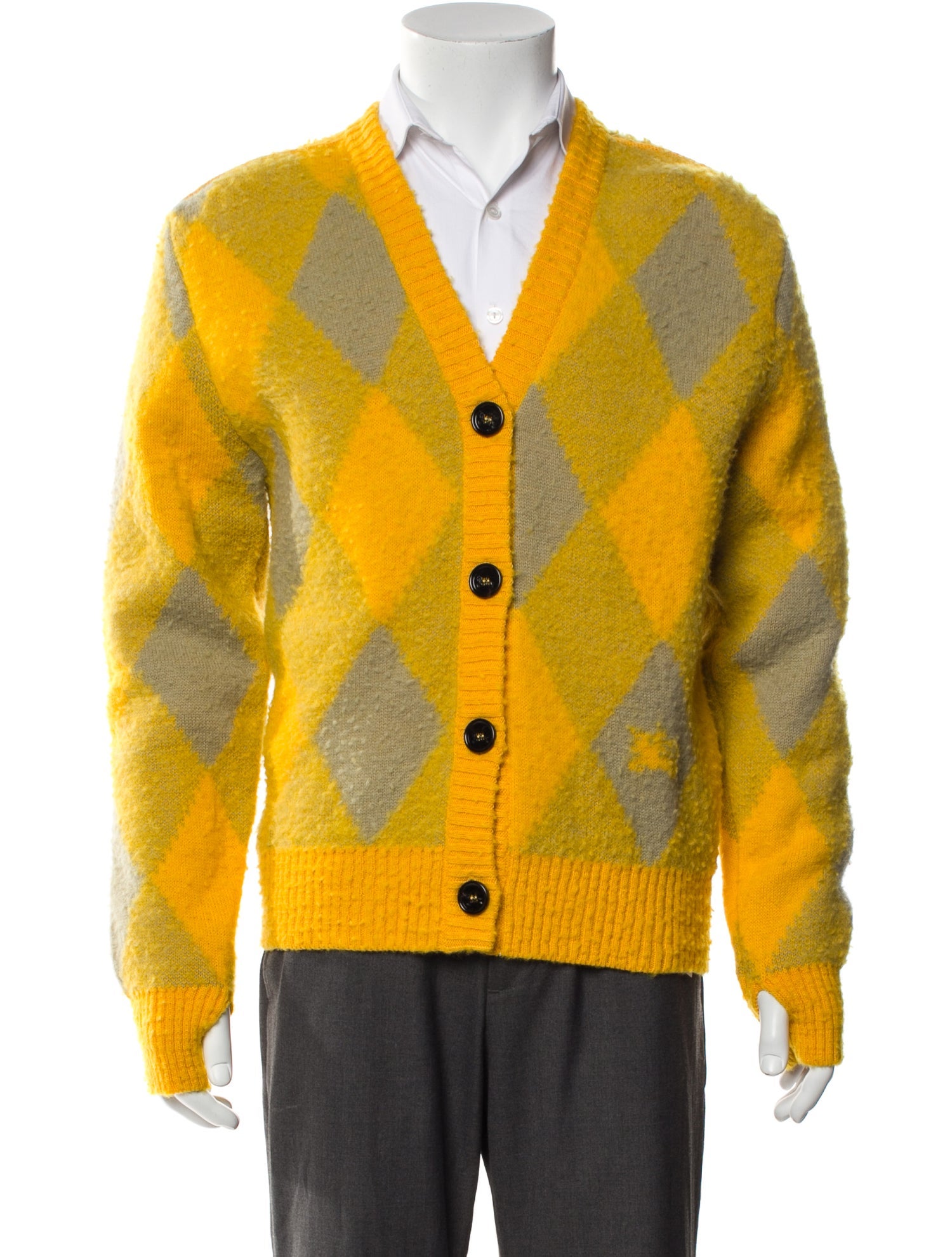 Burberry Wool Plaid Print Cardigan w/ Tags