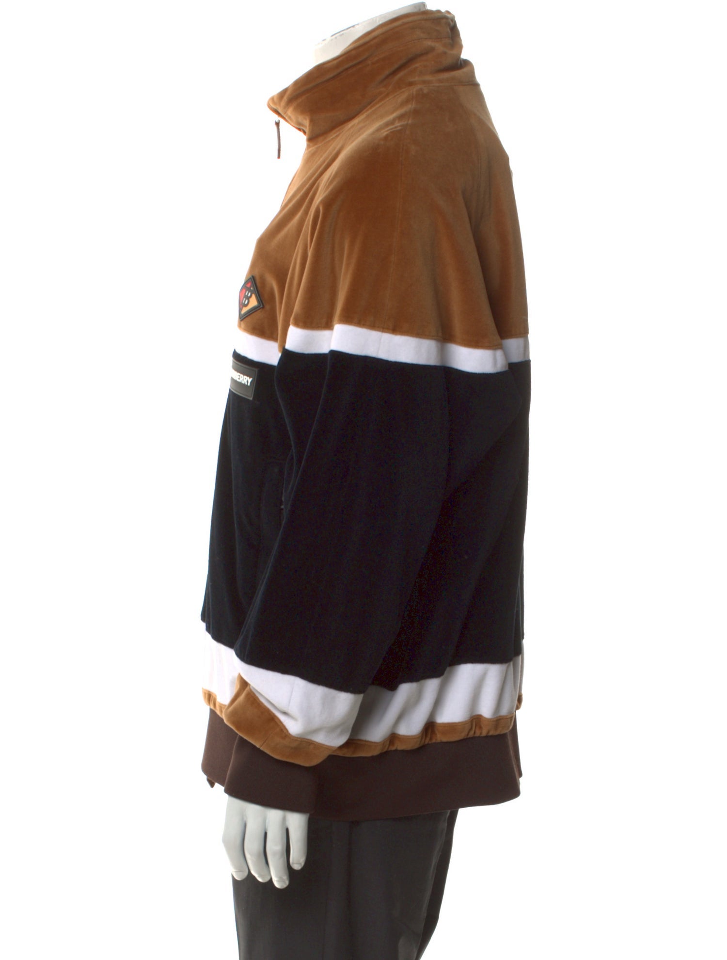 Burberry Icon Stripe Track Colorblock Pattern Sweatshirt