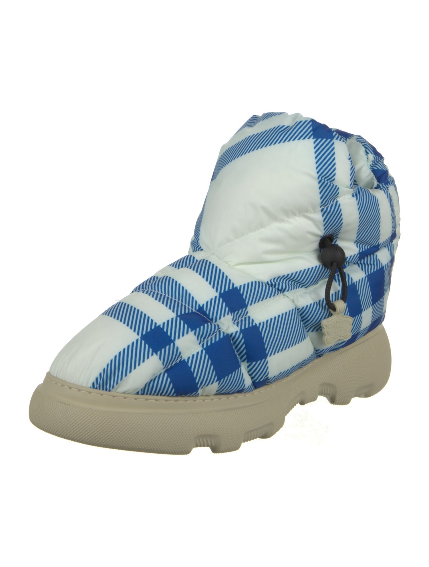 Burberry Nylon Plaid Print Boots