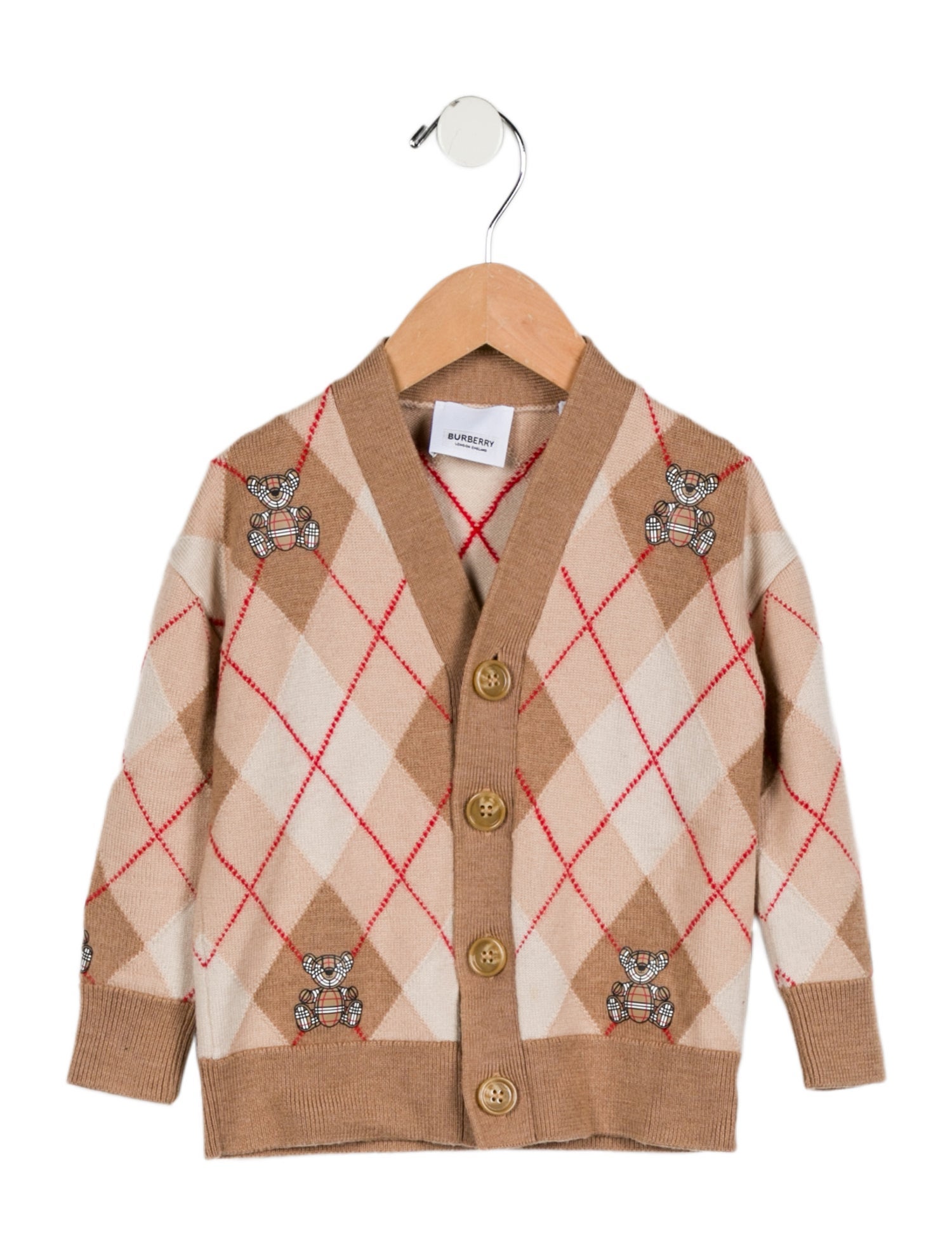 Burberry Toddler Boys' Thomas Bear Argyle Cardigan