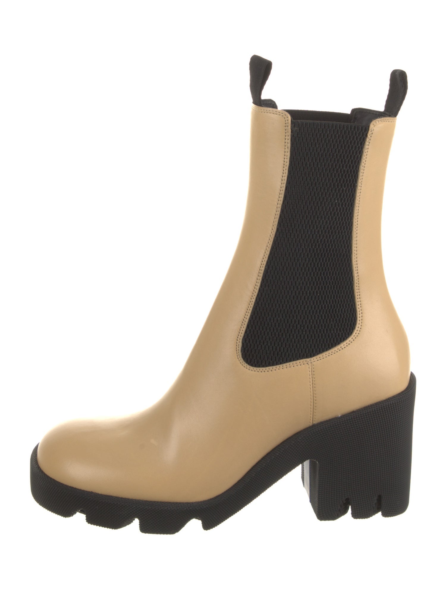 Burberry Leather Colorblock Pattern Chelsea Boots