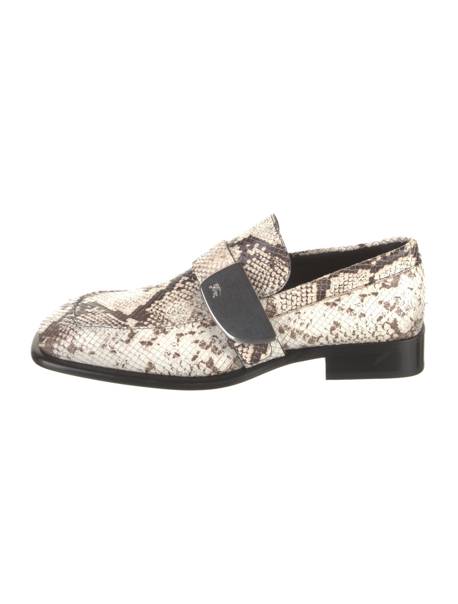 Burberry Leather Animal Print Loafers