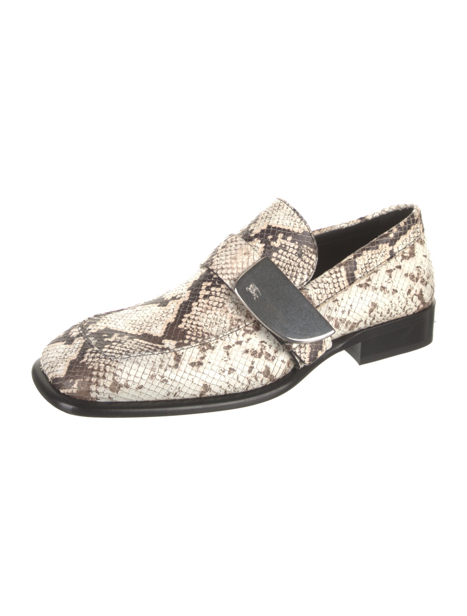 Burberry Leather Animal Print Loafers