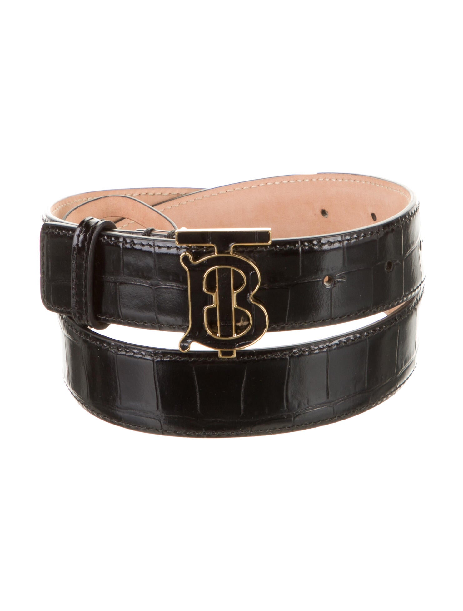 Burberry Embossed Leather Belt Kit