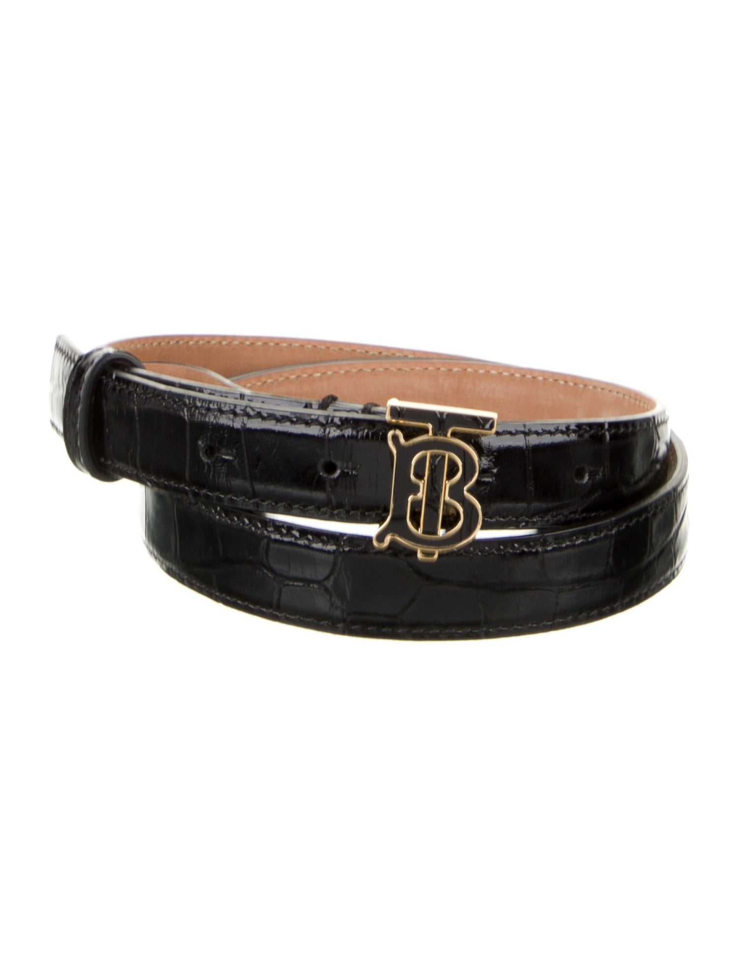 Burberry Skinny Embossed Leather Belt Kit