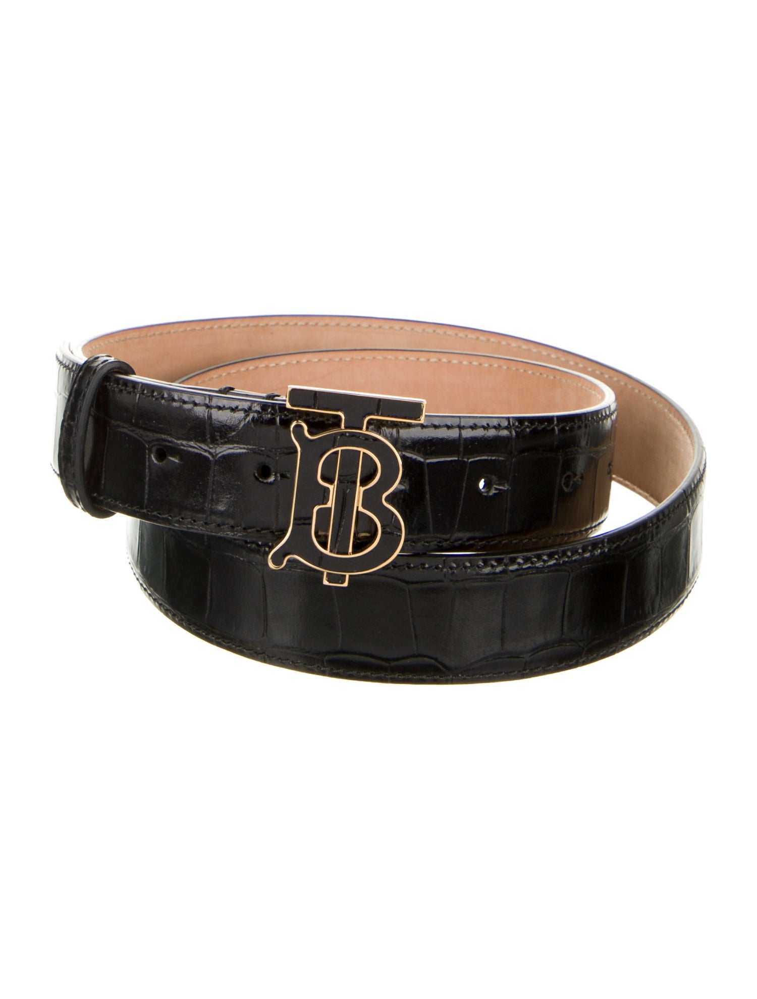 Burberry Embossed Leather Belt