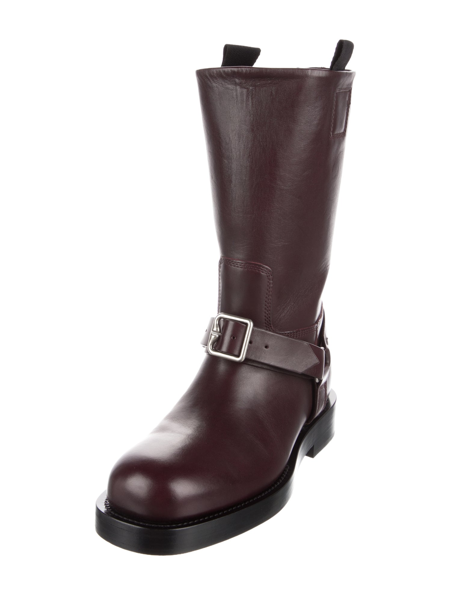Burberry Leather Chain-Link Accents Boots