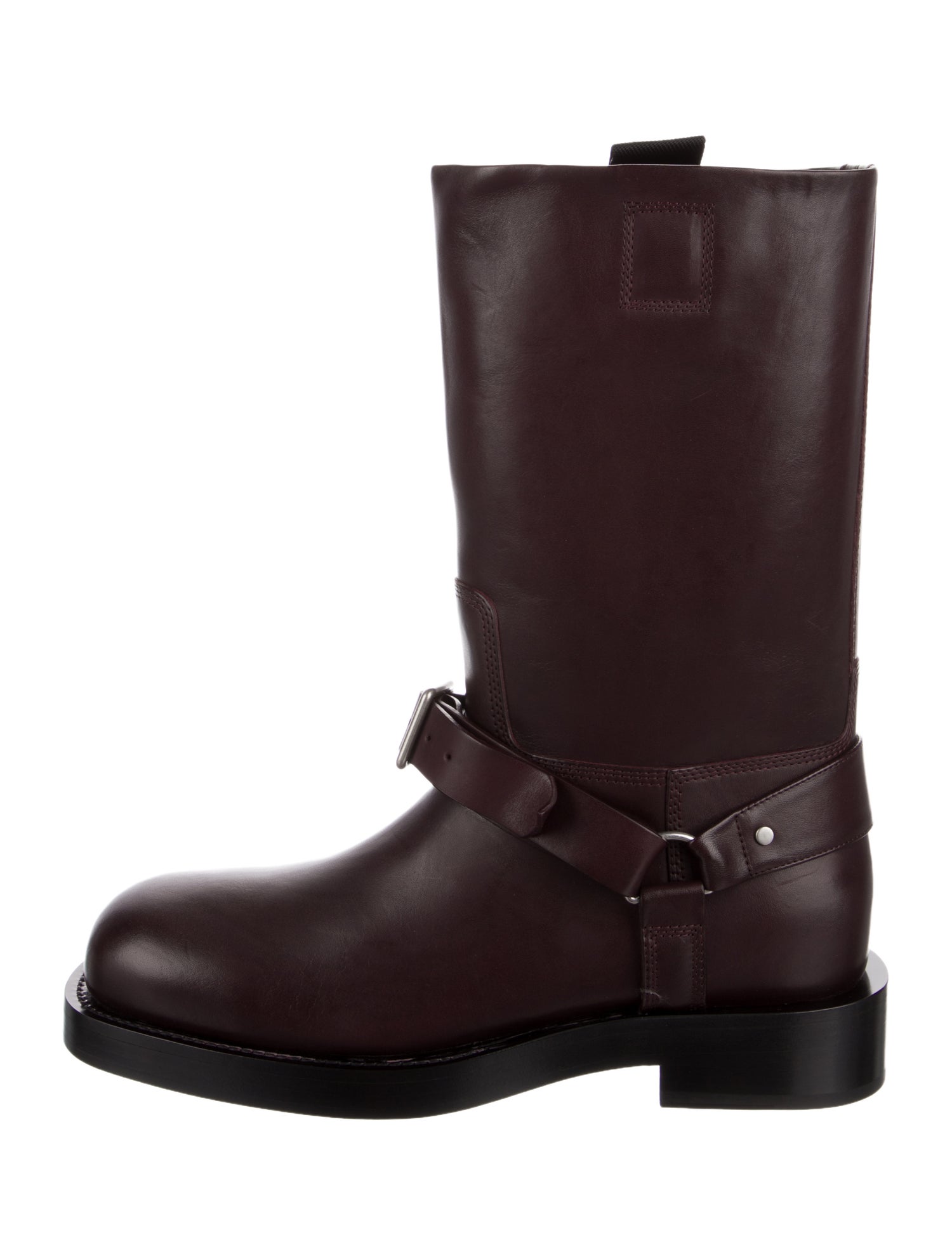 Burberry Leather Chain-Link Accents Boots