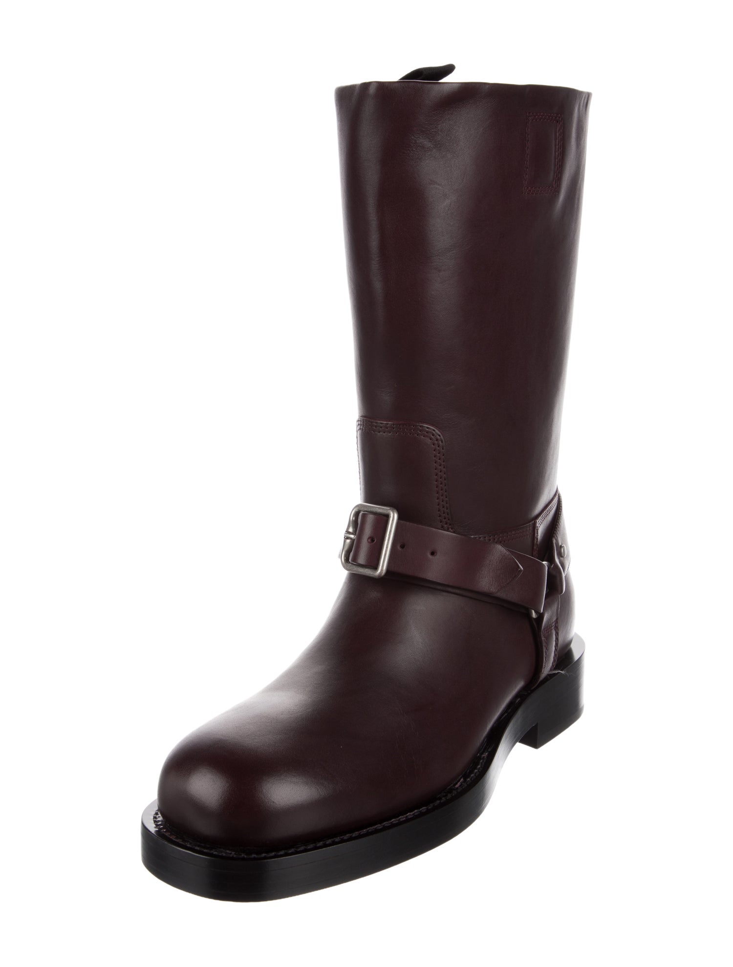 Burberry Leather Chain-Link Accents Boots
