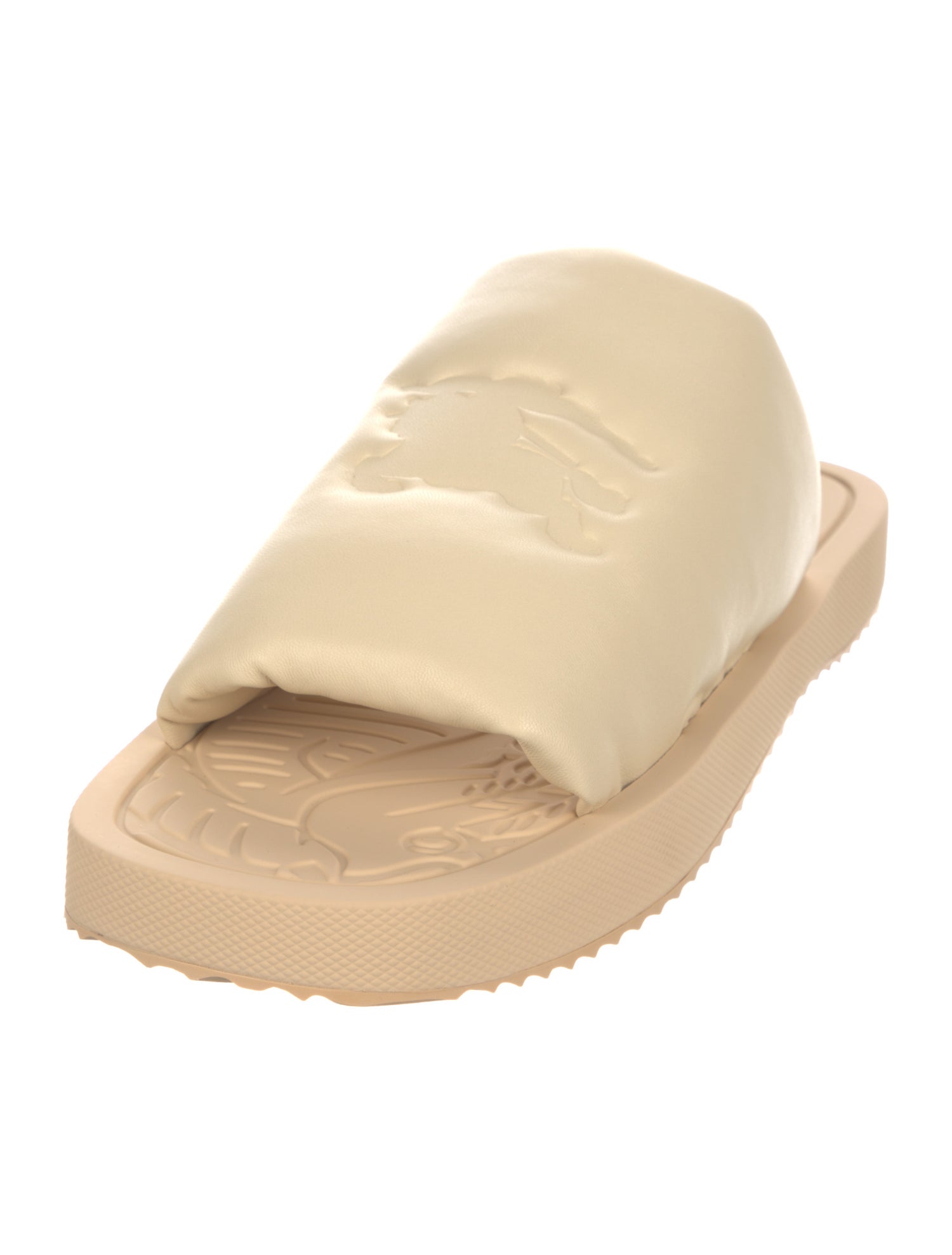 Burberry Leather Leather Trim Embellishment Slides w/ Tags