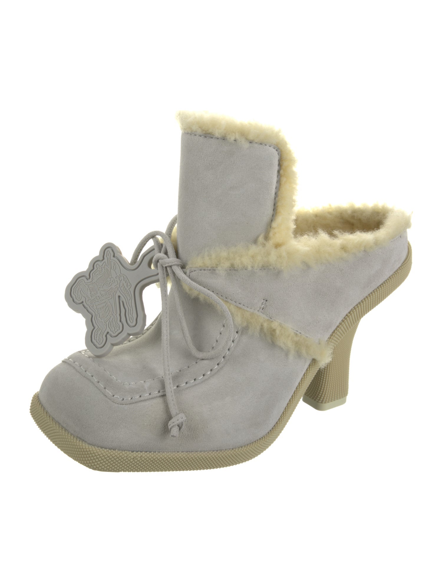 Burberry Suede Bow Accents Mules