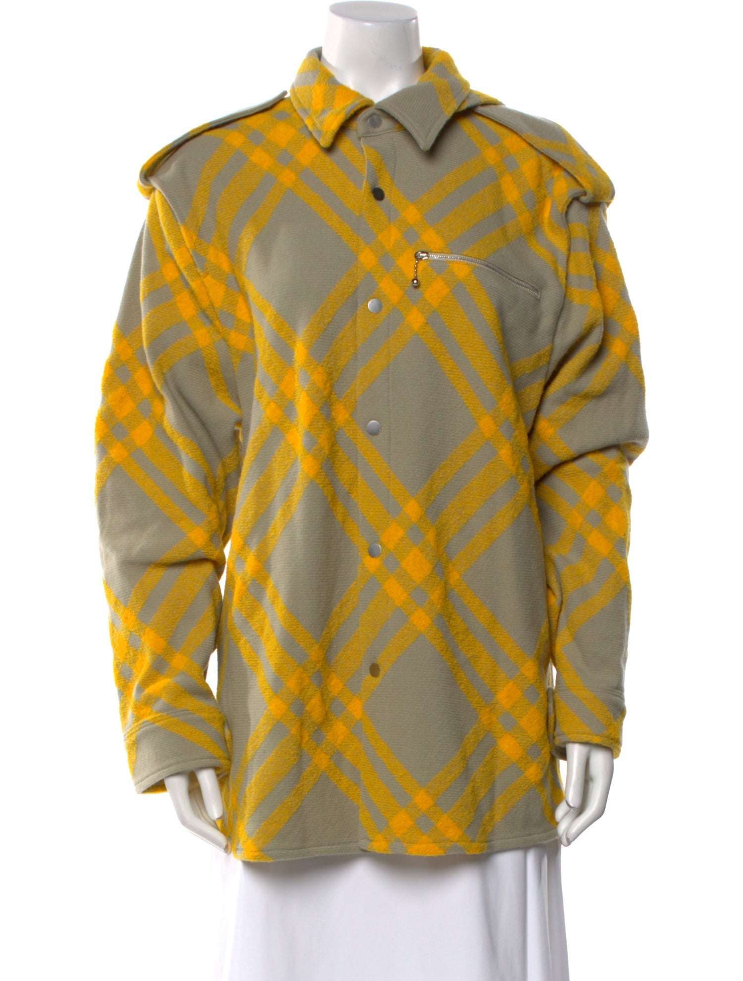 Burberry Wool Printed Button-Up Top w/ Tags