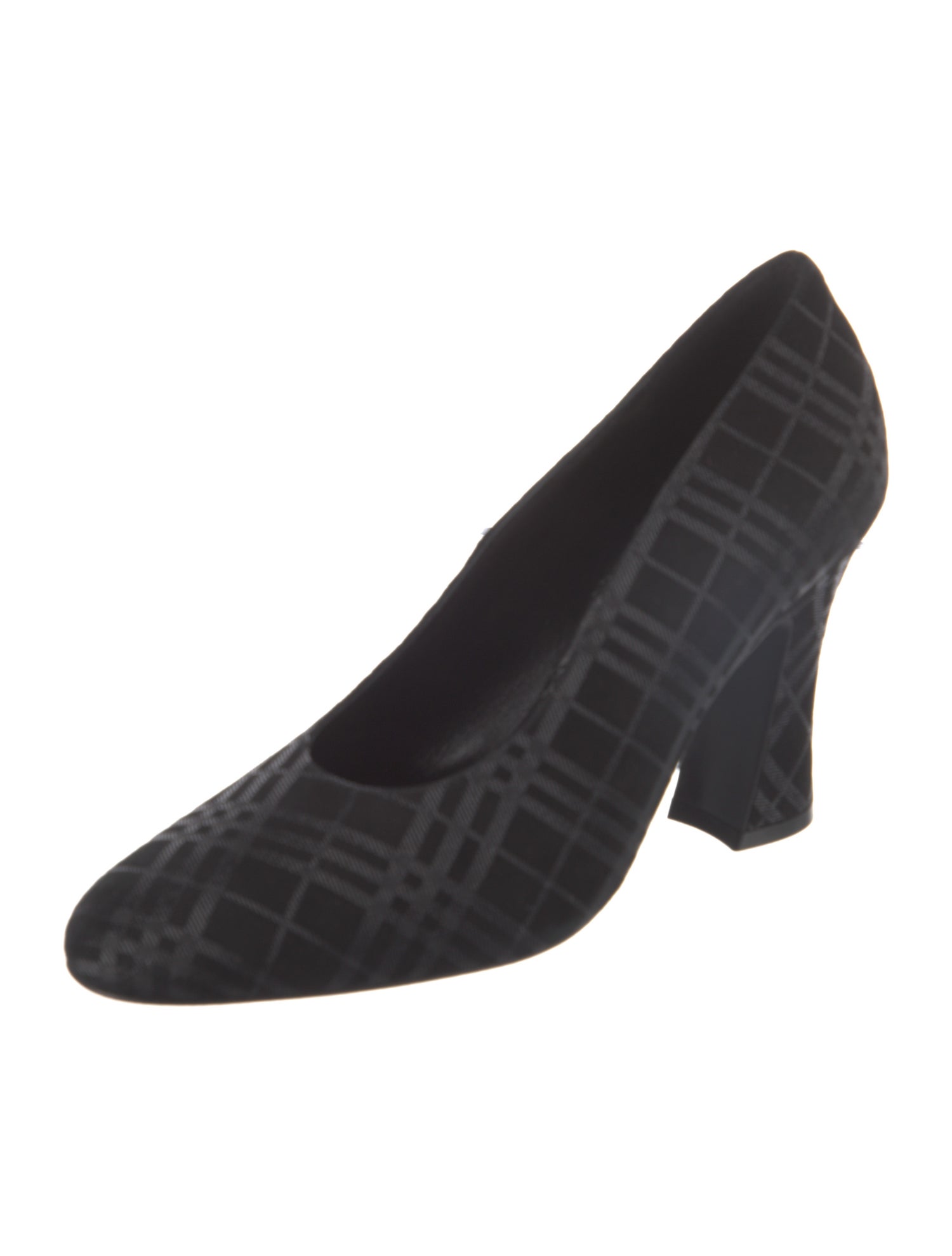 Burberry House Check Pattern Leather Pumps