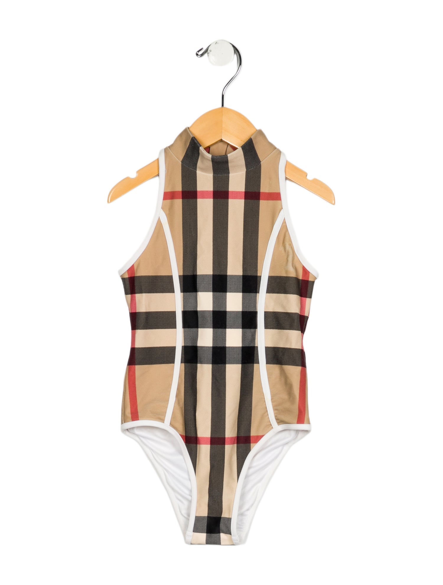 Burberry Girls' Patterned One Piece Swimsuit