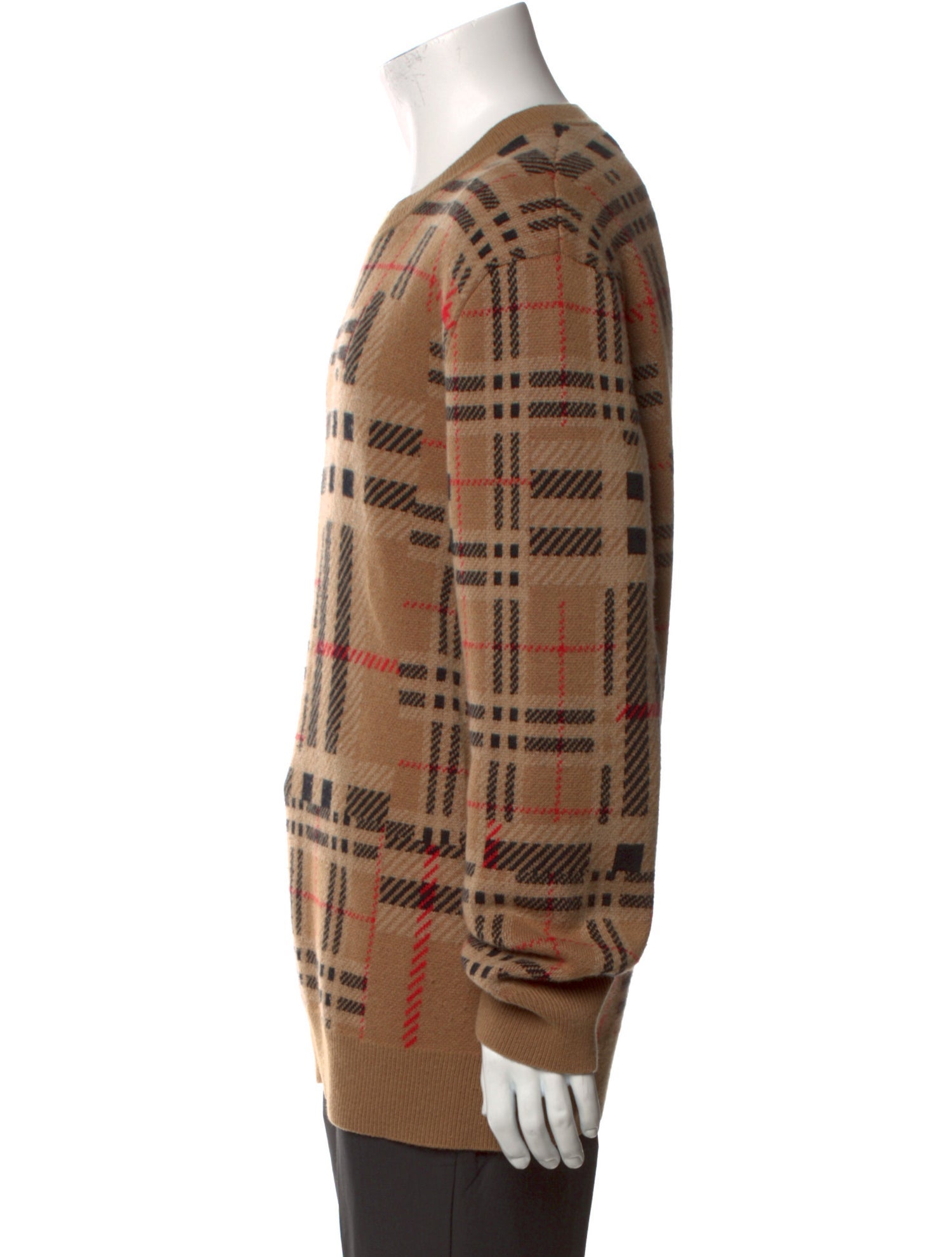 Burberry Cashmere Plaid Print Pullover