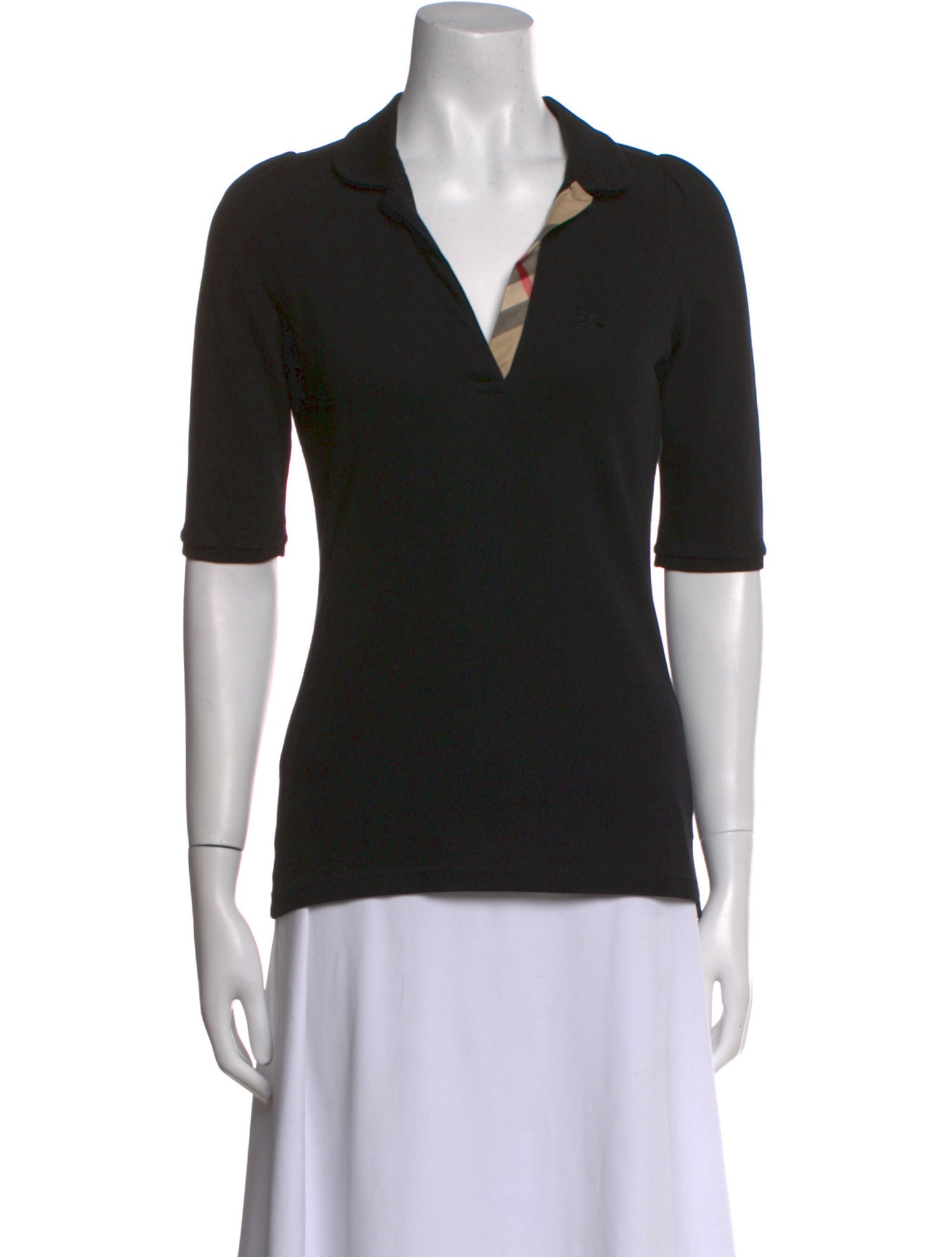 Burberry V-Neck Short Sleeve Polo