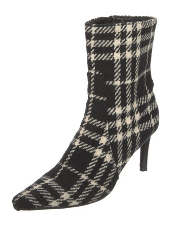 Burberry Tweed Printed Sock Boots