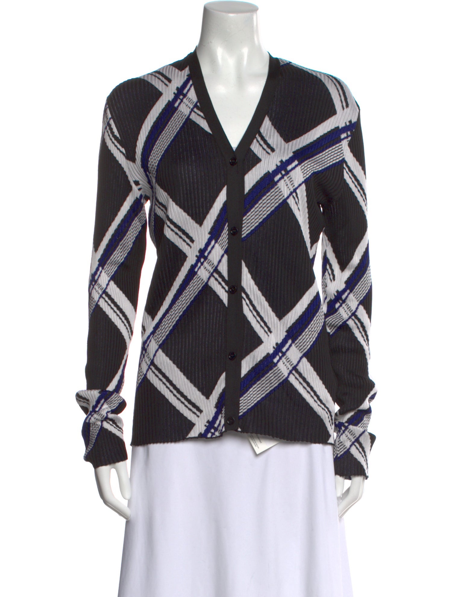 Burberry Silk Plaid Print Sweater w/ Tags
